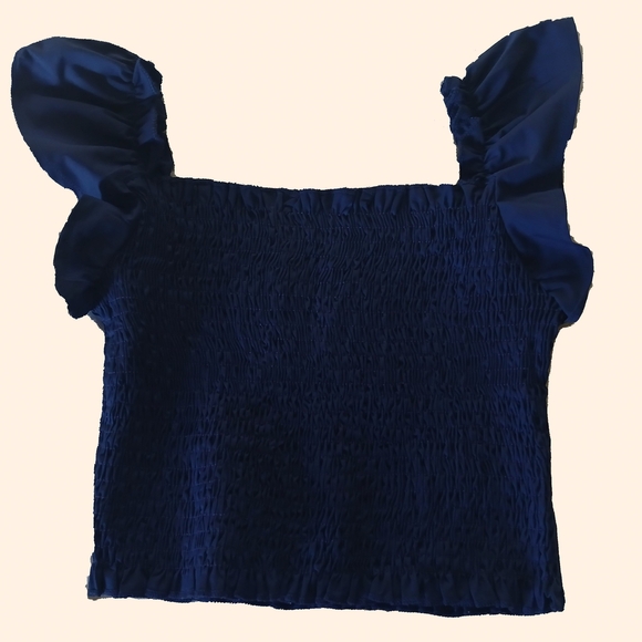 Navy Blue Crop Top - Picture 2 of 2